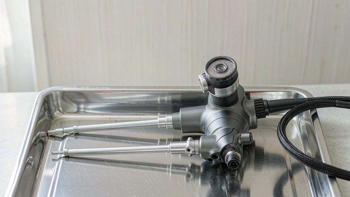 ENT rigid endoscope and video endoscope camera head with light cable